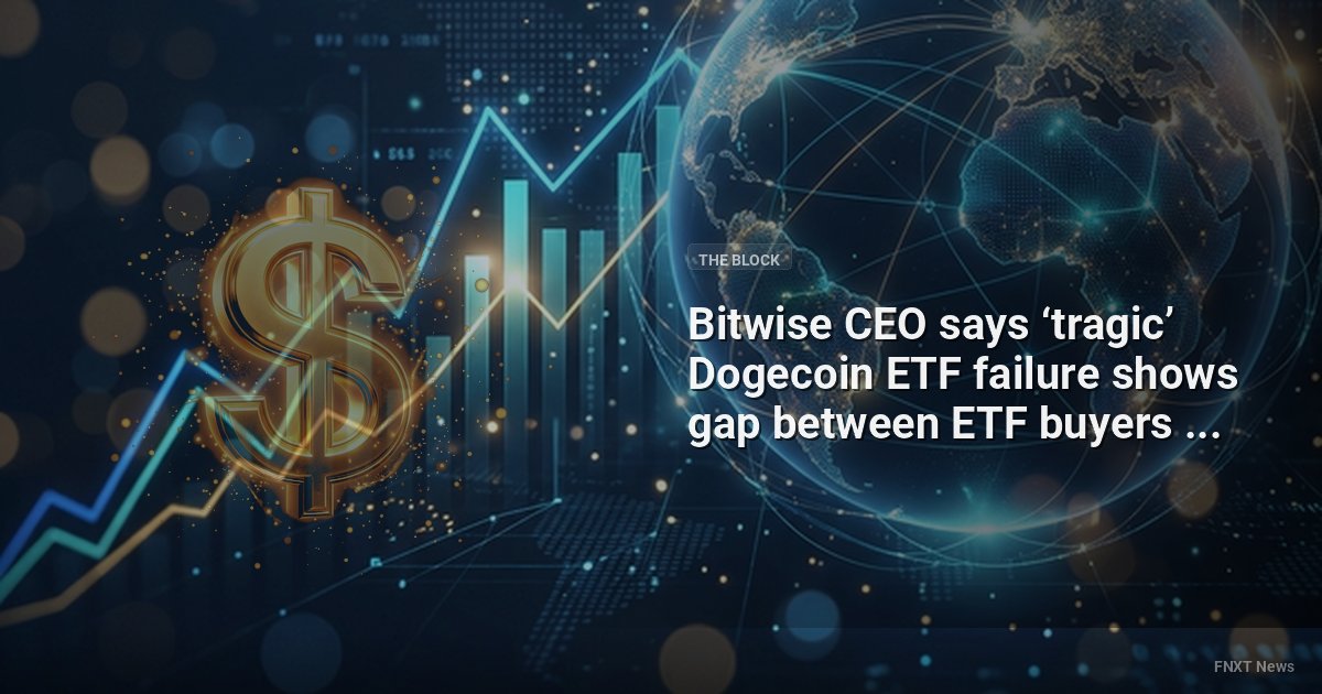 Bitwise CEO says ‘tragic’ Dogecoin ETF failure shows gap between ETF buyers and crypto-app users