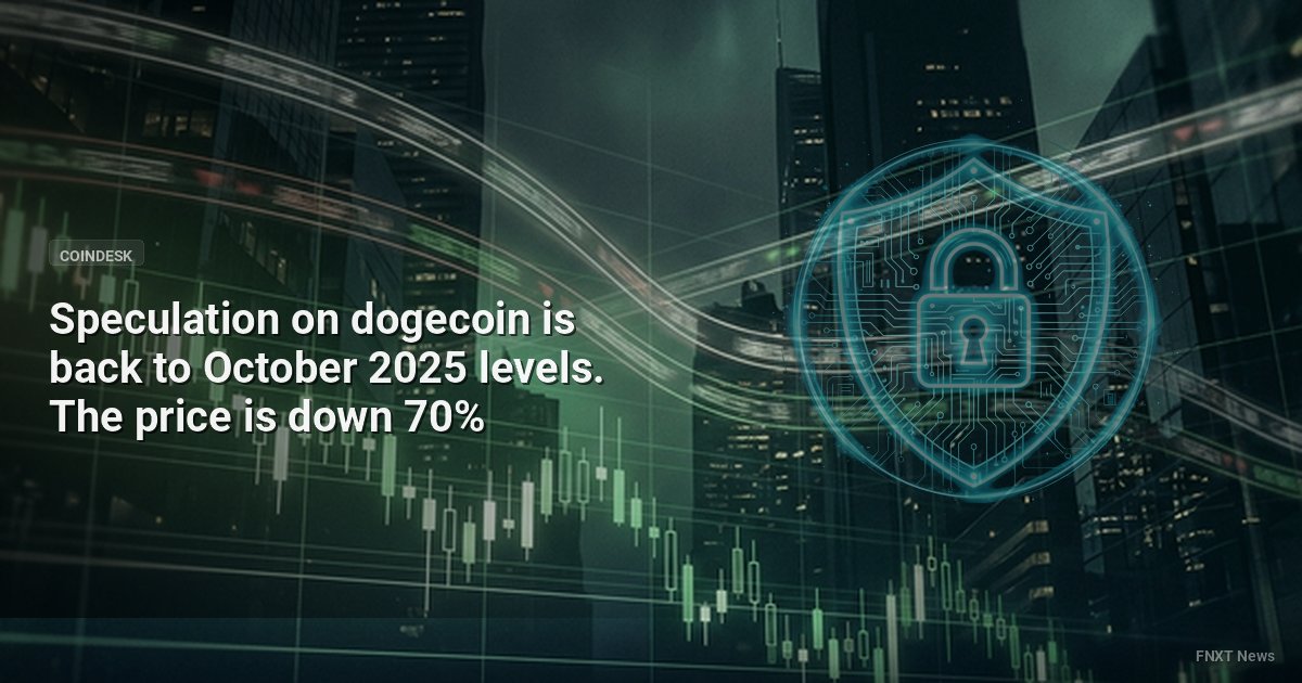 Speculation on dogecoin is back to October 2025 levels. The price is down 70%