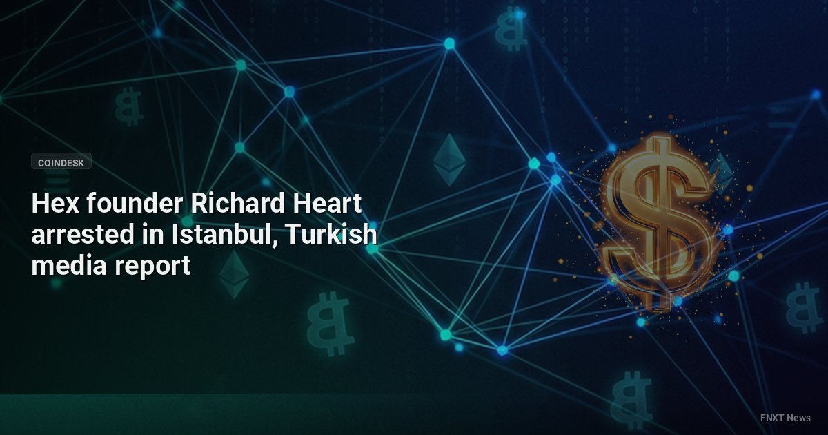 Hex founder Richard Heart arrested in Istanbul, Turkish media report