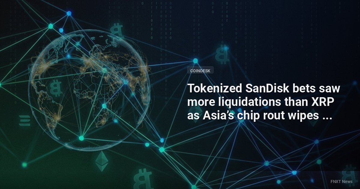 Tokenized SanDisk bets saw more liquidations than XRP as Asia’s chip rout wipes out $800 million