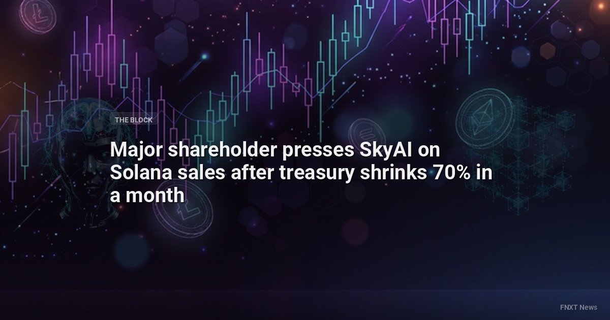 Major shareholder presses SkyAI on Solana sales after treasury shrinks 70% in a month