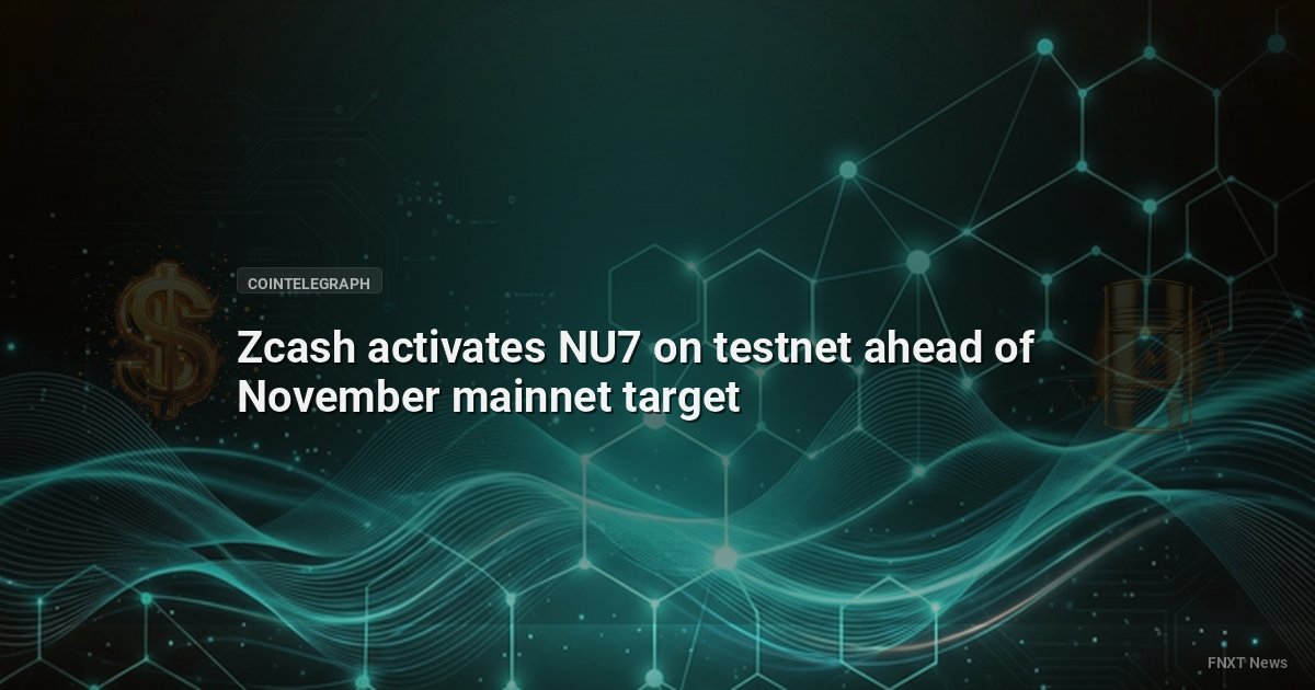 Zcash activates NU7 on testnet ahead of November mainnet target