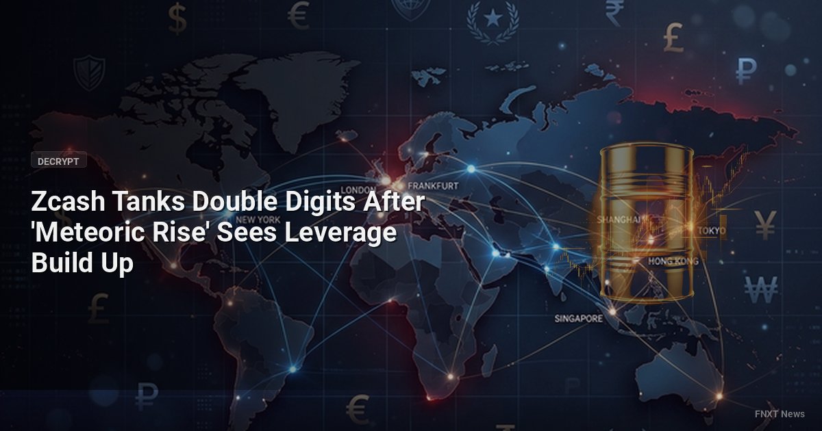 Zcash Tanks Double Digits After 'Meteoric Rise' Sees Leverage Build Up