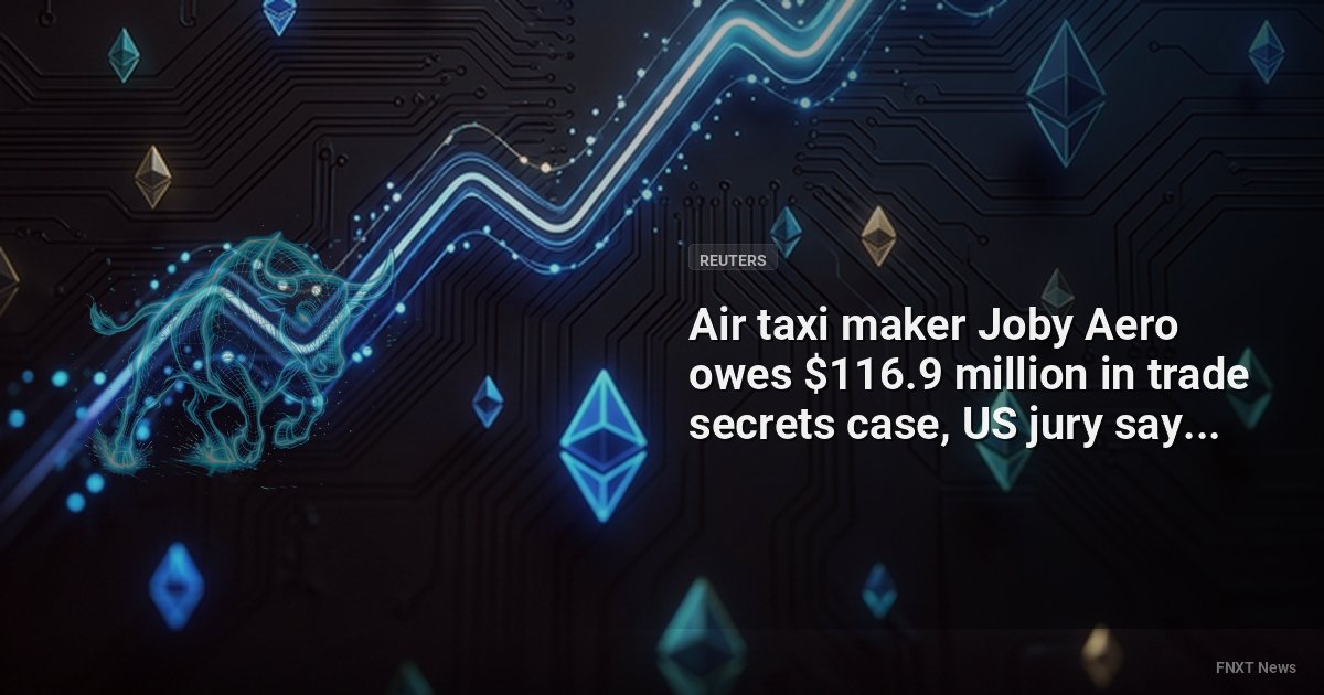 Air taxi maker Joby Aero owes $116.9 million in trade secrets case, US jury says - Reuters
